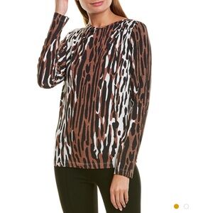St. John Safari Printed Long Sleeve